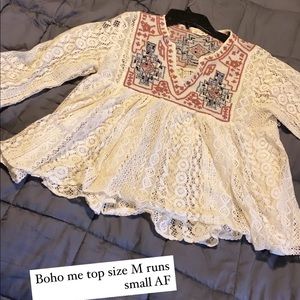 Boho me top size M